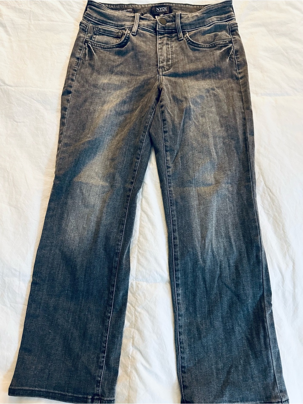 NYDJ Women's Straight-Leg Jeans in Washed Black
